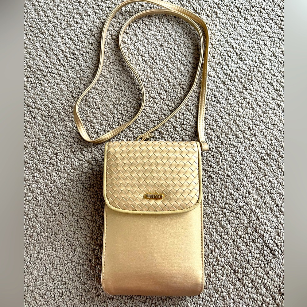 Rosetti Woman’s Crossbody Bag in Metallic Gold